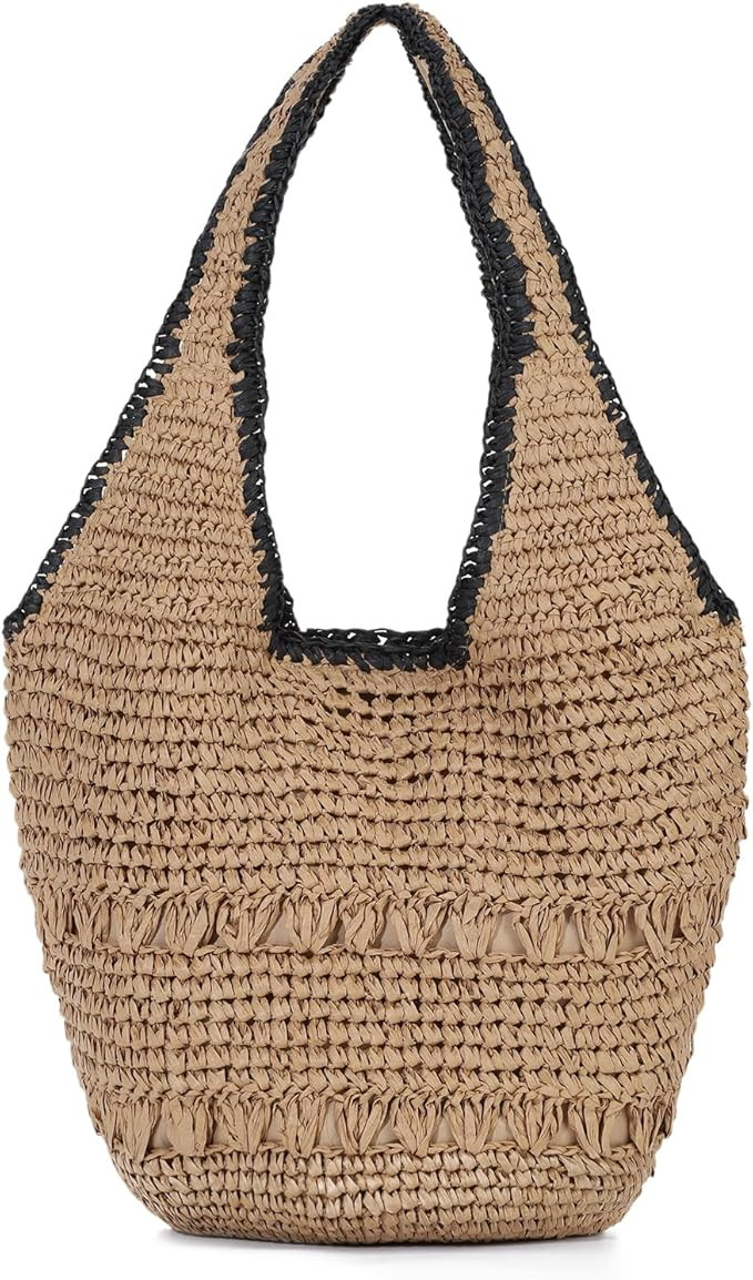 Oweisong Summer Purse for Women 2026 Straw Handbag Tote Bag Trendy Woven Bucket Beach Shoulder Ba... | Amazon (US)