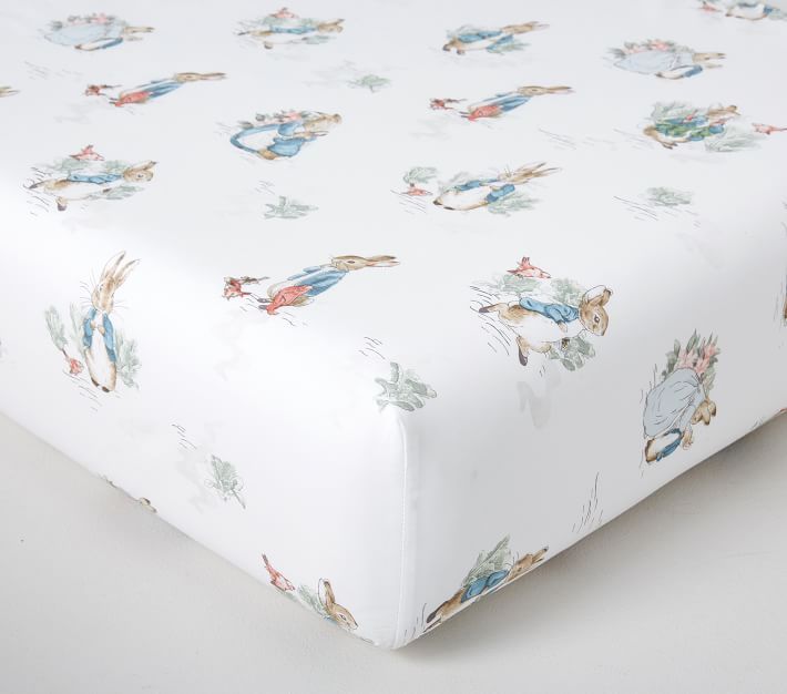 Peter Rabbit&amp;#8482; Organic Crib Fitted Sheet | Pottery Barn Kids