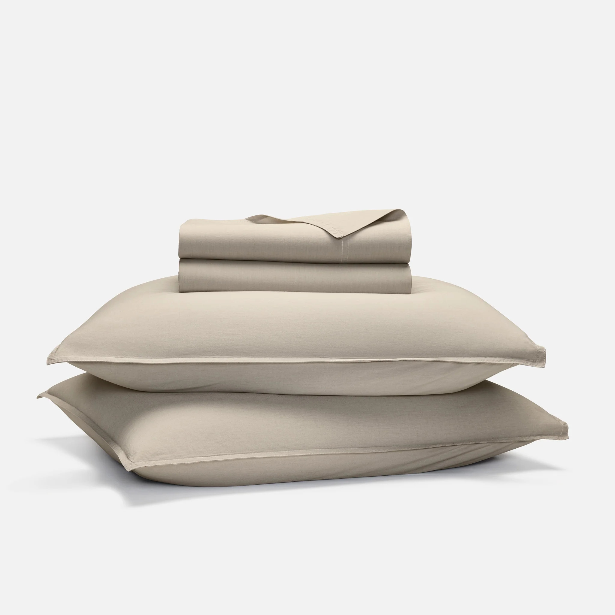 Brooklinen Washed Classic Percale Core Sheet Set size Full in Oak Chambray | Brooklinen
