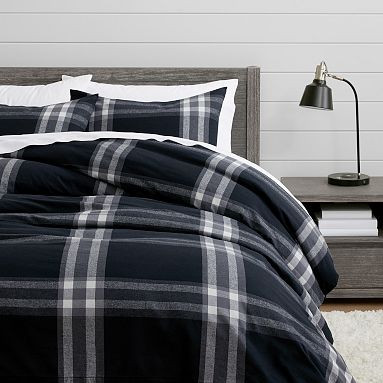 Xander Plaid Organic Flannel Duvet Cover | Pottery Barn Teen