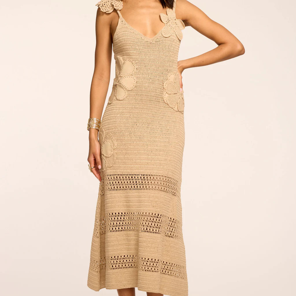 Camille Crochet Knit Midi Dress | Ramy Brook