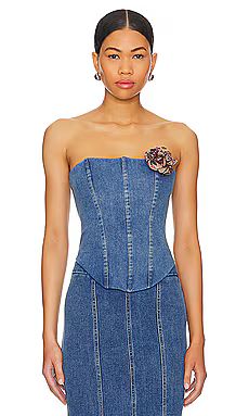 Majorelle Luda Bustier Top in Washed Blue from Revolve.com | Revolve Clothing (Global)