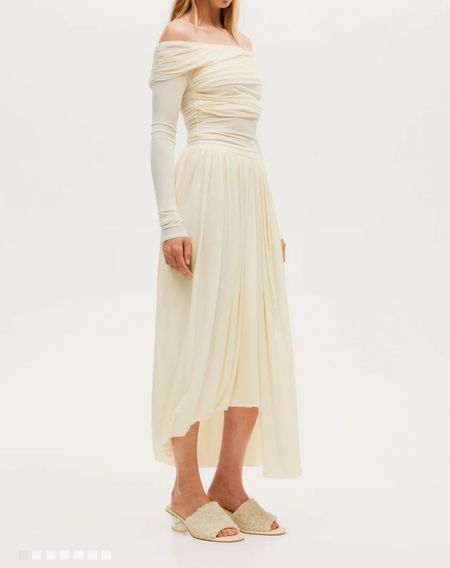 Draped ivory top and midi skirt matching set 

#LTKfindsunder100 #LTKSeasonal #LTKstyletip