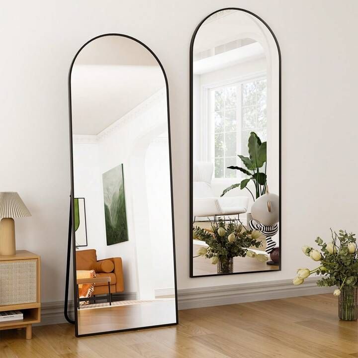 BEAUTYPEAK Arched Full Length Floor Mirror 58"x18" Full Body Standing Mirror | SHEIN