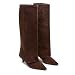 Coutgo Womens Wide Calf Knee High Boots Pointed Toe Kitten Heel Tall Boots | Amazon (US)