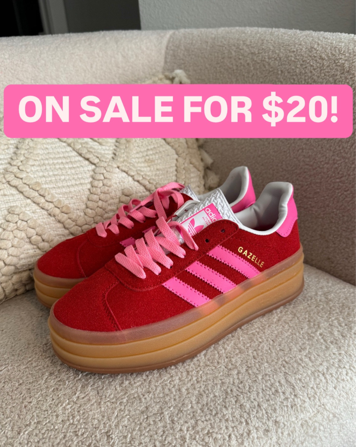 Obsessed with these gazelle sneakers! They run TTS - I got a size US 7.5/ EUR 39 and they fit perfect. About to order every color + shipping was so fast! 👟

Cyber Monday deals - gifts for her under $25 - Black Friday sale - The yellow app - red gazelle sneakers - pink gazelle kicks - fall sneakers - colorful sneakers - adidas sneakers - Dhgate finds - Dhgate haul - budget finds - dress with sneakers outfit - sneakers with dresses 


#LTKShoeCrush #LTKFindsUnder50 #LTKCyberWeek