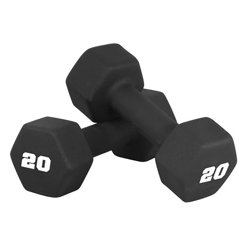 CAP 20 LB Neoprene Dumbbell Hand Weights - Pair | Black | Amazon (US)