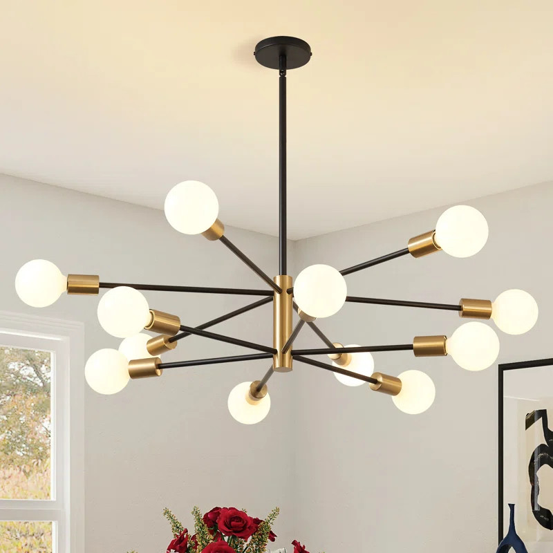 Croner 12 - Light Dimmable Sputnik Modern Linear Chandelier | Wayfair North America
