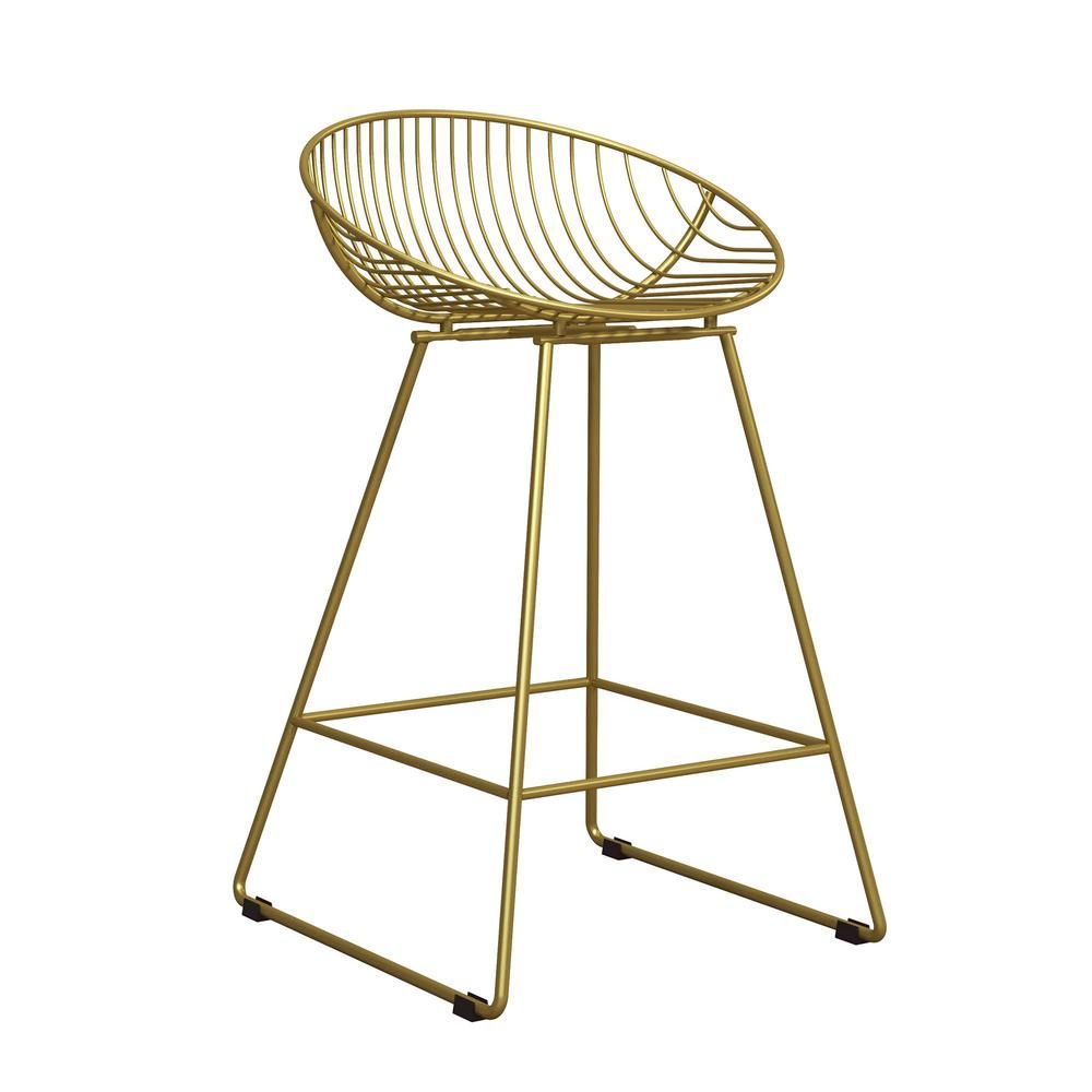CosmoLiving by Cosmopolitan Ellis Brass Metal Wire Counter Stool | The Home Depot