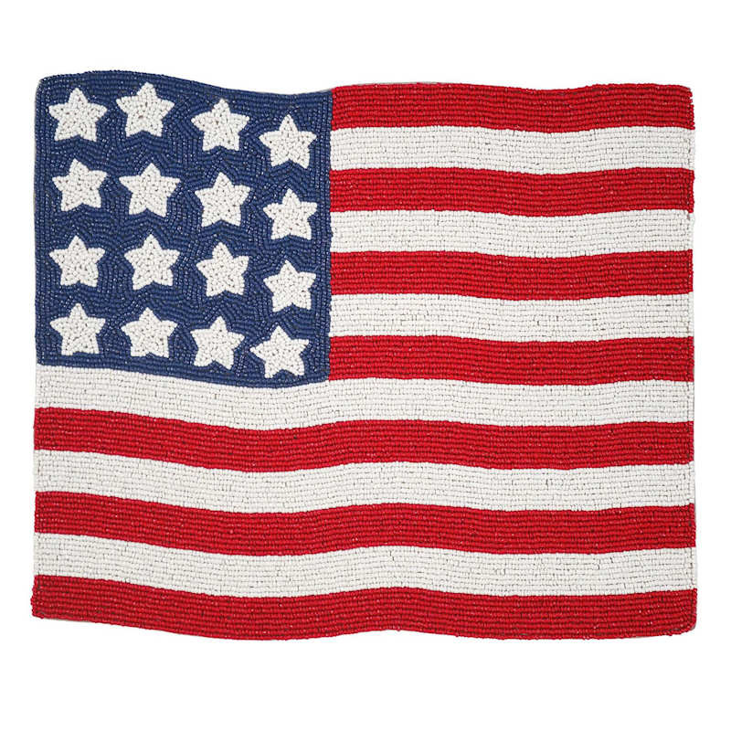 Beaded Patriotic Flag Placemat, 14x16 | At Home