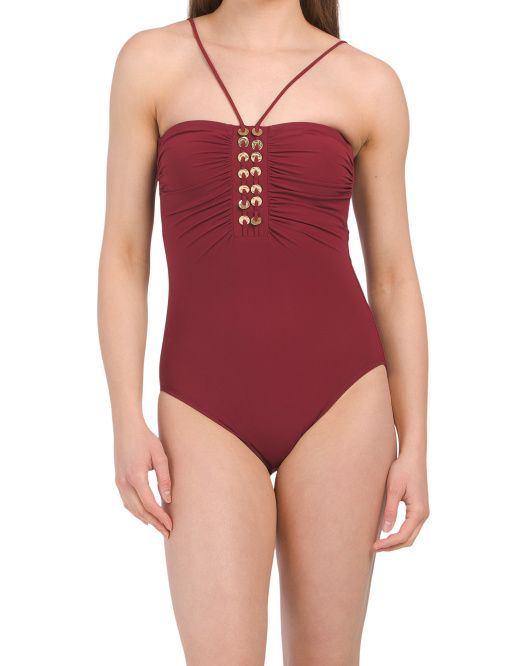 Golden Touch Bandeau One-piece Swimsuit | TJ Maxx