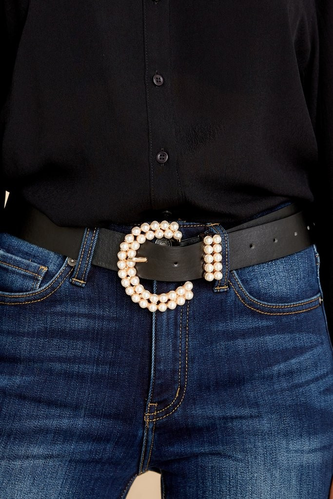 All In Place Black Belt | Red Dress 