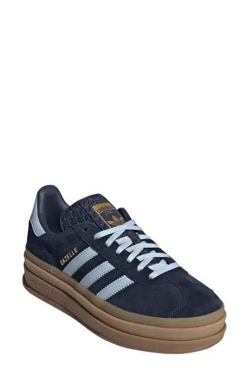adidas Gazelle Bold Platform Sneaker in Indigo/Crystal Sky/Gold at Nordstrom, Size 10.5 | Nordstrom