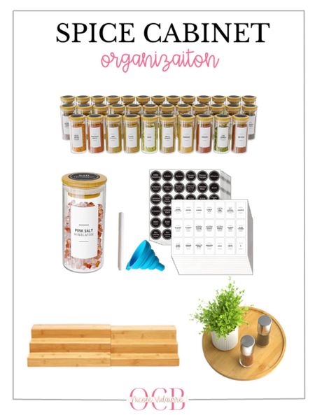 Spice cabinet organization! I love these glass jars for all of my seasonings  

#LTKfindsunder50 #LTKhome