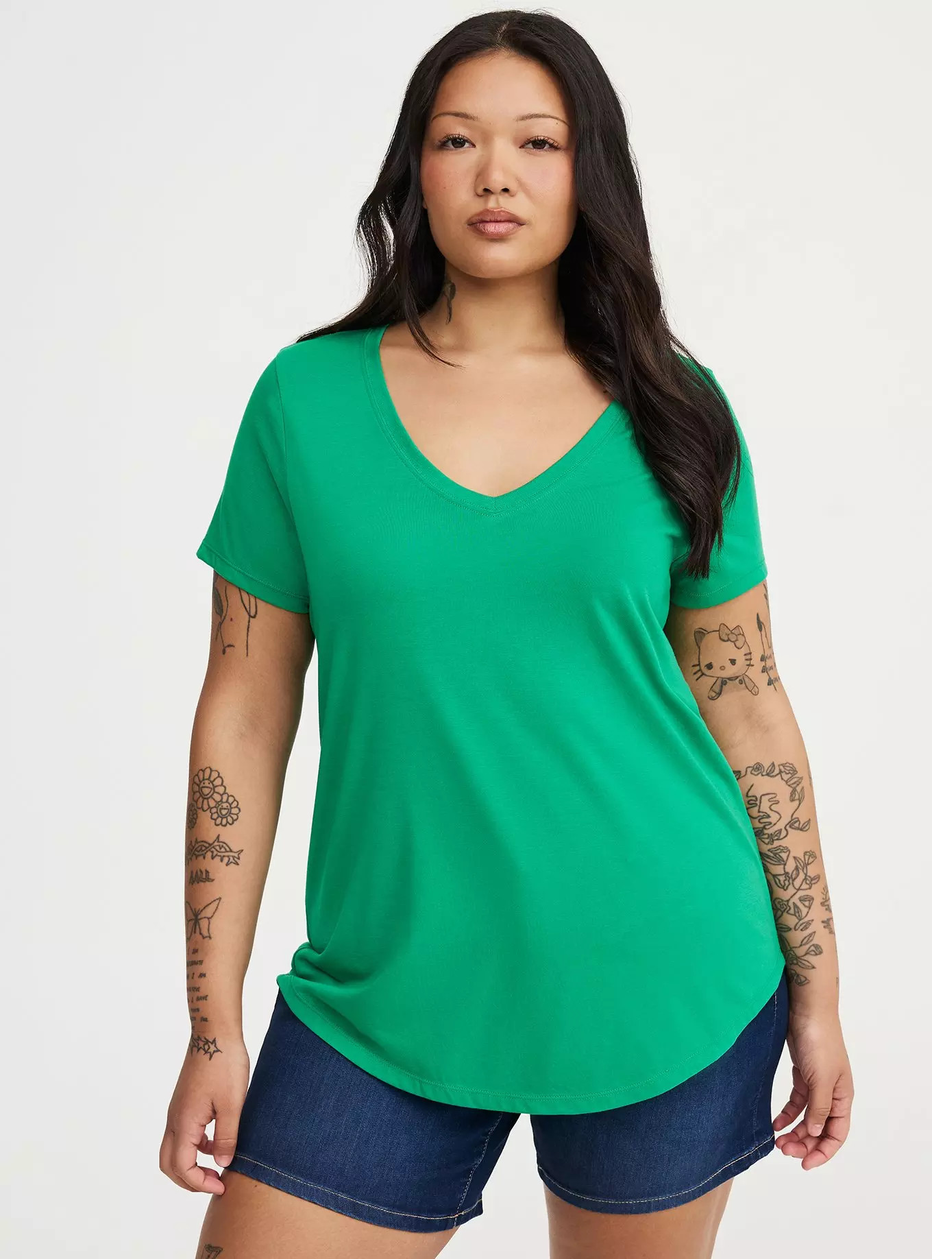 Girlfriend Signature Jersey V-Neck Tee | Torrid (US & Canada)