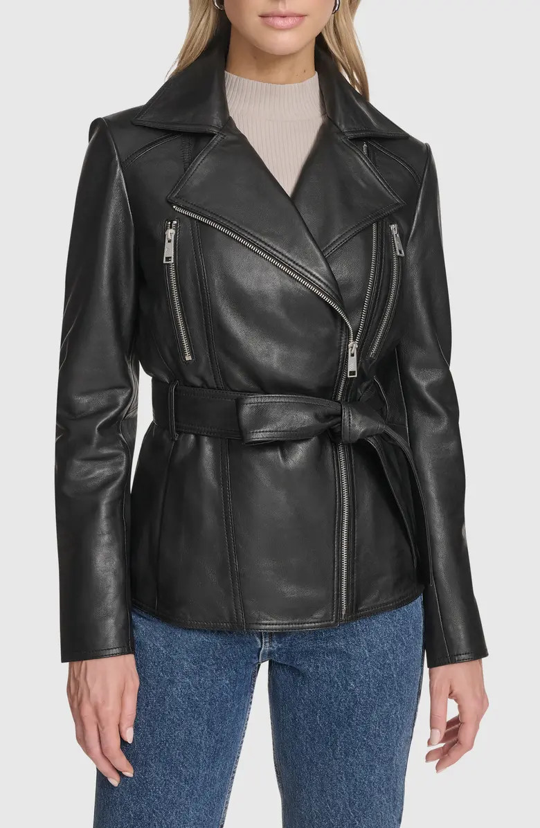 Violet Leather Trench Jacket | Nordstrom