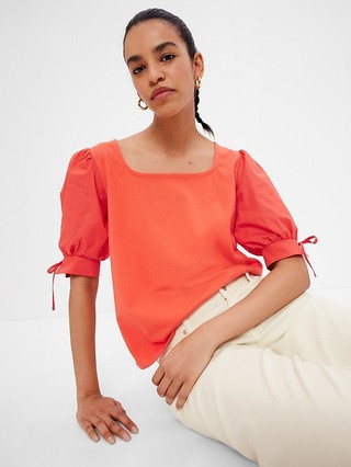 Puffed Tie-Sleeve Top | Gap (CA)