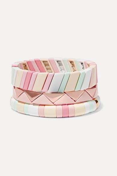 Roxanne Assoulin
				
			
			
			
			
			
				Bahamas set of three enamel bracelets
				$266.00 | NET-A-PORTER (US)