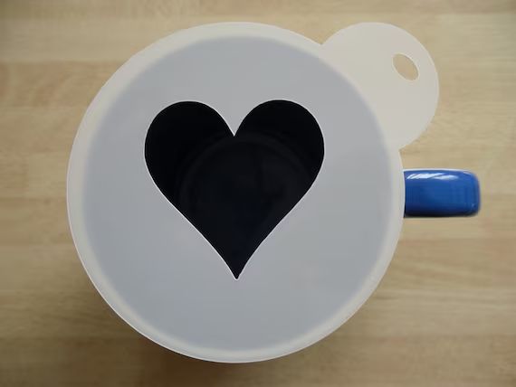 Unique bespoke new 100mm heart craft and coffee stencil | Etsy (US)