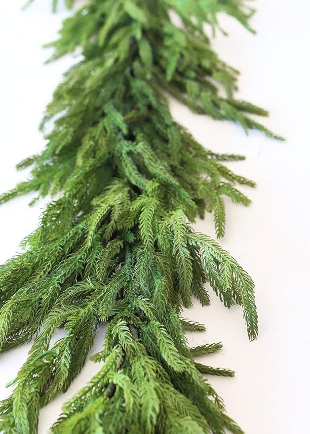 Amazon.com: Afloral Real Touch Norfolk Pine Garland - 60" : Home & Kitchen | Amazon (US)