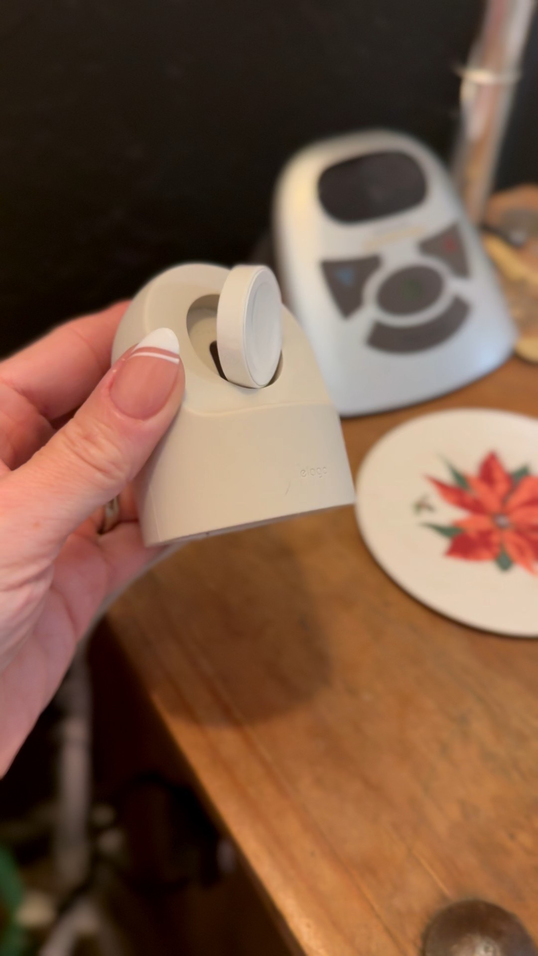 Iwatch charging stand for small spaces. It’s so cute and perfect to keep my cord right where I need it.

#LTKHome #LTKOver40 #LTKmomlife