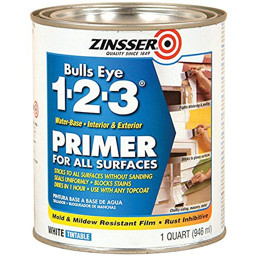 Zinsser 02004 Bulls Eye 1-2-3 All Surface Primer, Quart, White | Amazon (US)