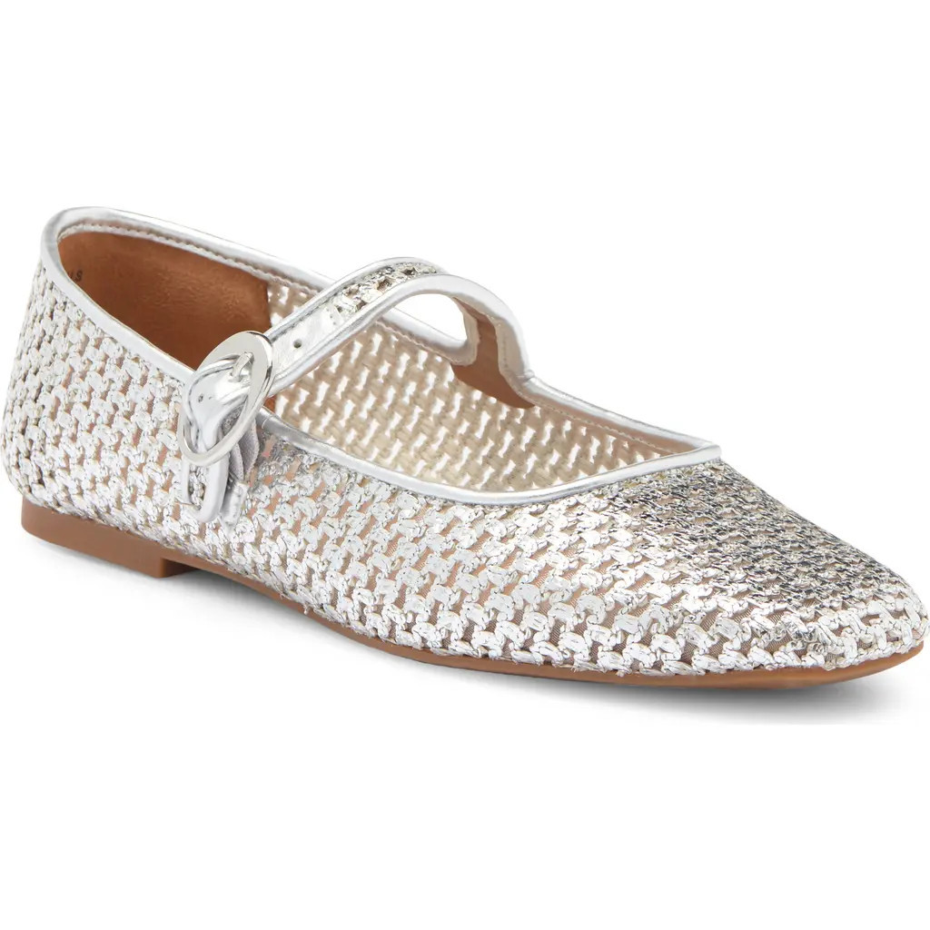 NORDSTROM RACK Acinda Mary Jane Flat in Silver Metallic at Nordstrom Rack, Size 8 | Nordstrom Rack