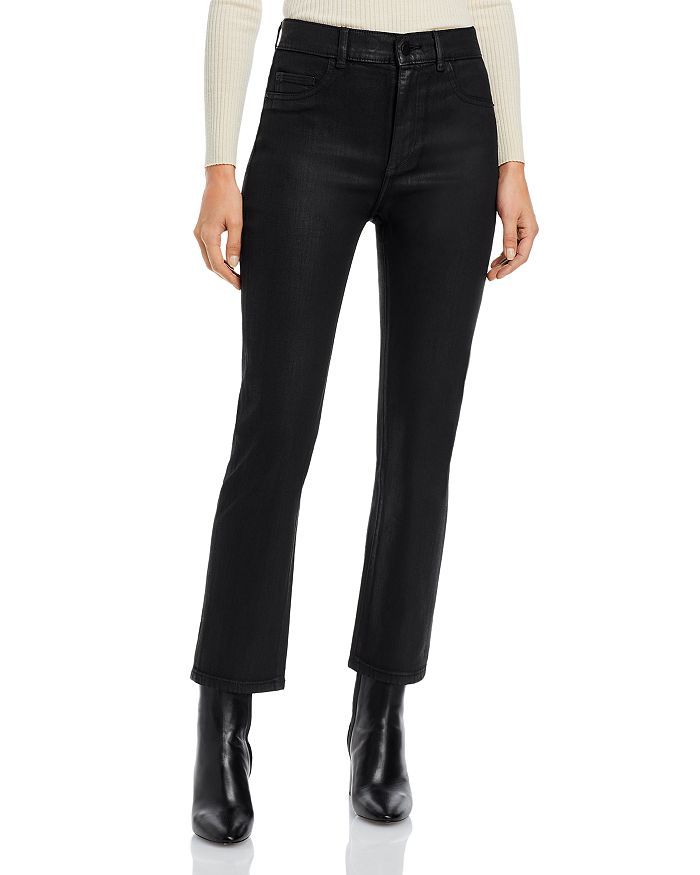 Patti Straight High Rise Jeans in Black Coat | Bloomingdale's (US)