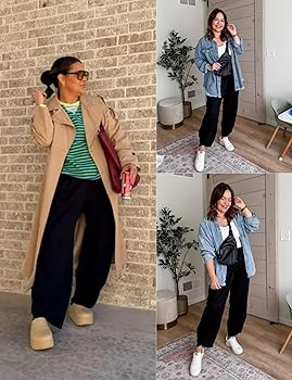 Xiaoxuemeng Womens Baggy Wide Leg Pants Casual Elastic Waisted Palazzo Harem Pants with Pockets | Amazon (US)