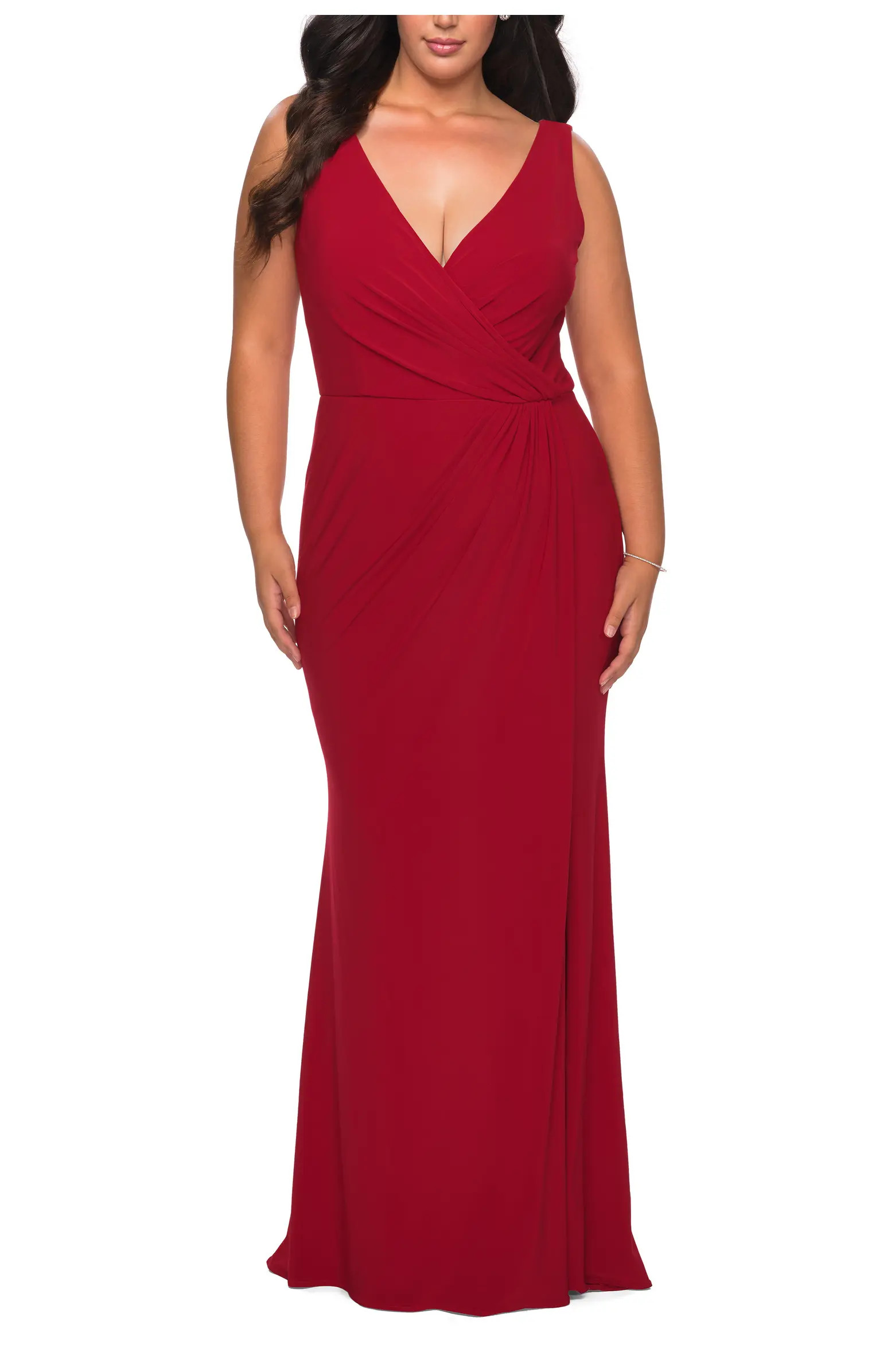 Jersey Plus Size Dress with V-Neckline and Slit | Nordstrom