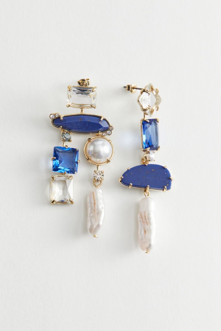 Rhinestone Pearl Hanging Earrings | H&M (UK, MY, IN, SG, PH, TW, HK)