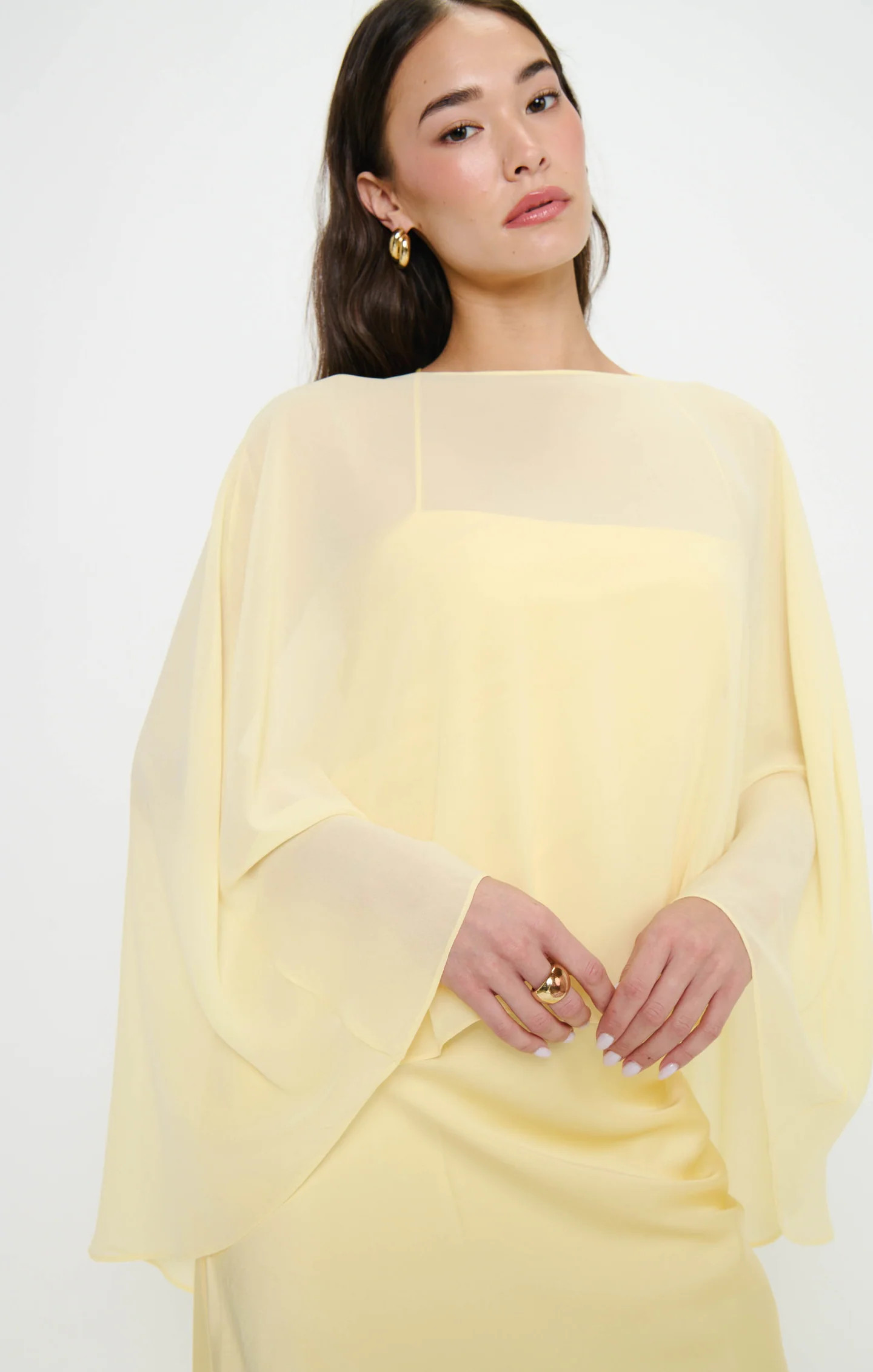 Cherish Cape ~ Pale Yellow Chiffon | Show Me Your Mumu