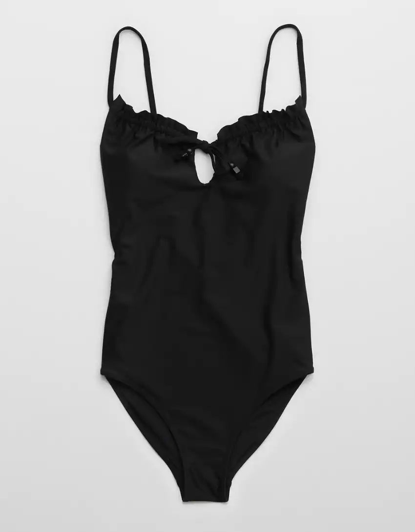 Aerie Ruffle Keyhole One Piece Swimsuit | American Eagle Outfitters (US & CA)
