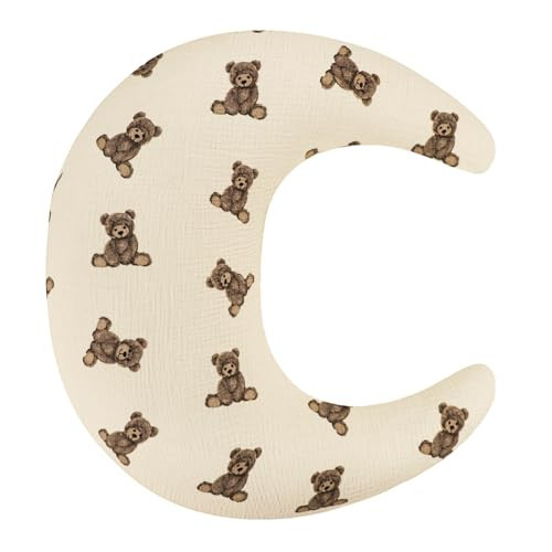 SWESEN Muslin Nursing Pillow Cover, Soft Removable Cover for Breastfeeding Pillows, Pillow Slipcover for Baby Boys and Girls, Comfortable & Breathable, Bear, Washable (Only Cover) | Amazon (US)
