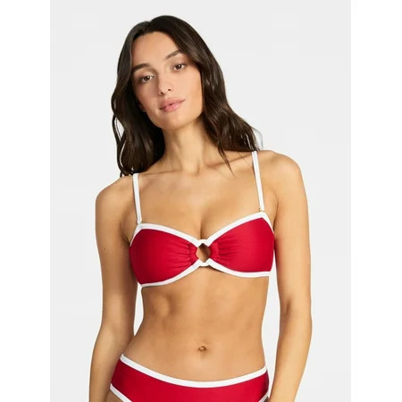 Time and Tru Women's and Women's Plus Size Go Time Strapless Bandeau Bikini Top with O-Ring, Sizes XS-3X | Walmart (US)
