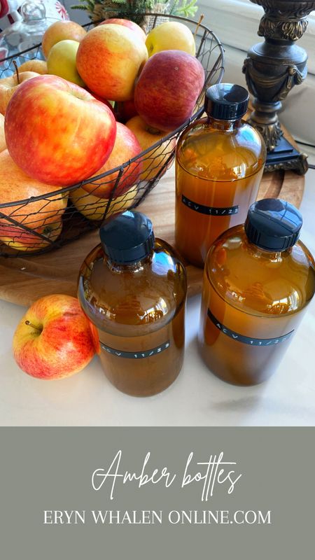 Amber bottles I put my strained apple cider vinegar in. Also great for holding fire cider and other herbal remedies. 

#LTKfamily #LTKhome