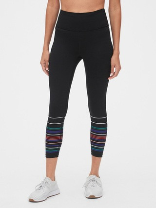 GapFit High Rise Blackout Stripe Print 7/8 Leggings | Gap (US)