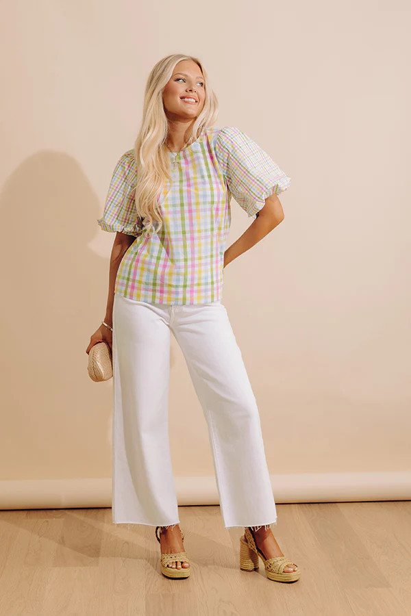 Sweet Grace Gingham Top | Impressions Online Boutique