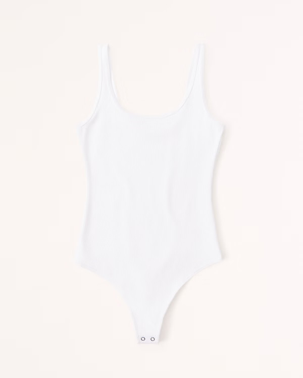 Seamless Rib Fabric Scoopneck Bodysuit | Abercrombie & Fitch (US)