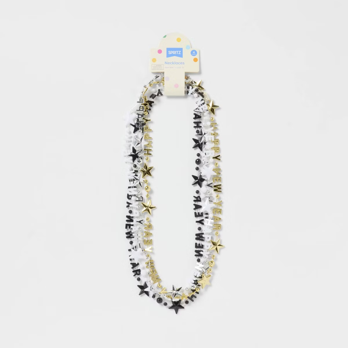 4ct New Year's Eve Colorful Beads - Spritz™ | Target