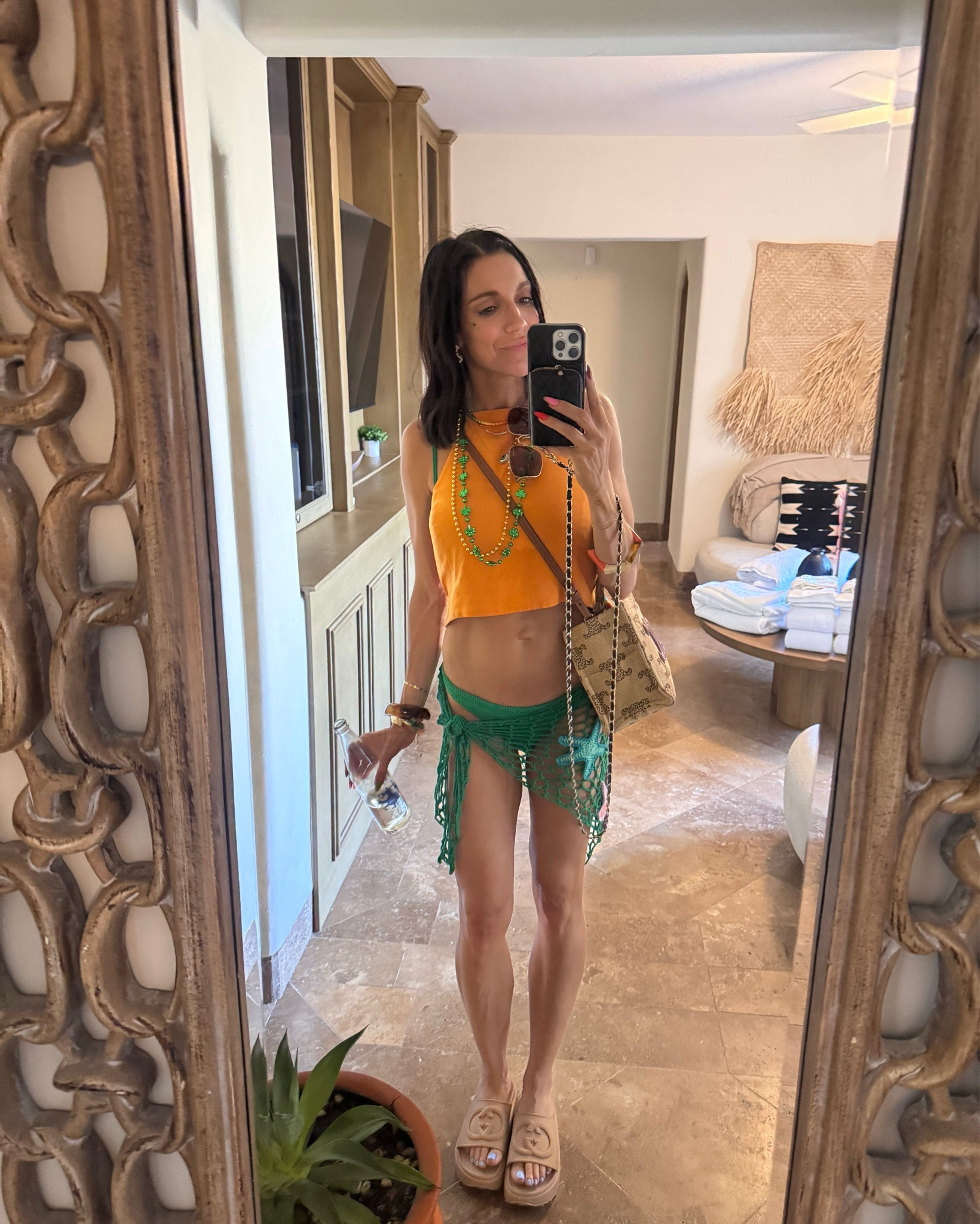 Easy beach outfit!! 

I’ve had this backless top for years, and it has been a vacation staple for me! I paired it over one of my favorite swimsuits (because it’s the most comfortable swimsuit on the planet, worth every penny), and this cute sarong I found on Amazon!

Wore it with these Gucci slides, and my staple raffia handbag, that is currently on sale! 

#LTKSeasonal #LTKTravel #LTKSwim