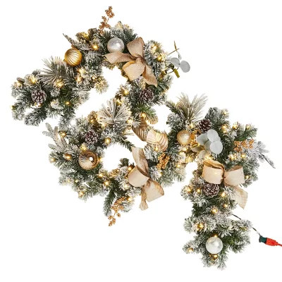 Member's Mark Pre-Lit 9' Decorated Holiday Garland - Flocked | Sam's Club