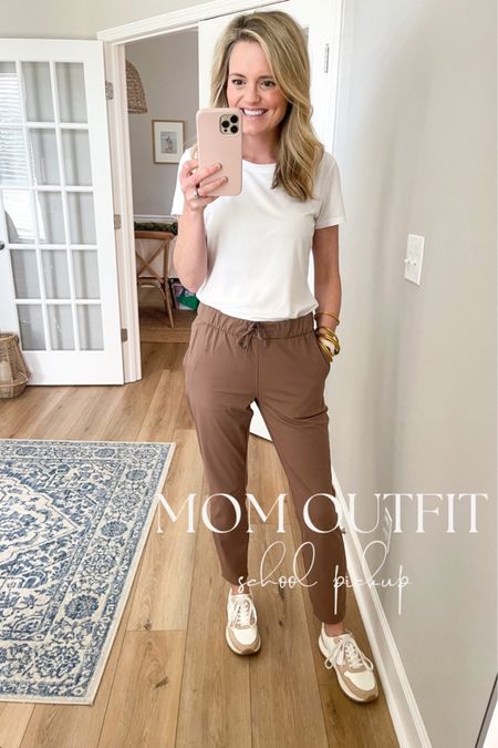 Mom outfit | school pickup! I wore these pants 3 times this week! And it’s hot here! Linking everything from the newest reel on ig! 

#LTKunder50 #LTKstyletip #LTKSeasonal
