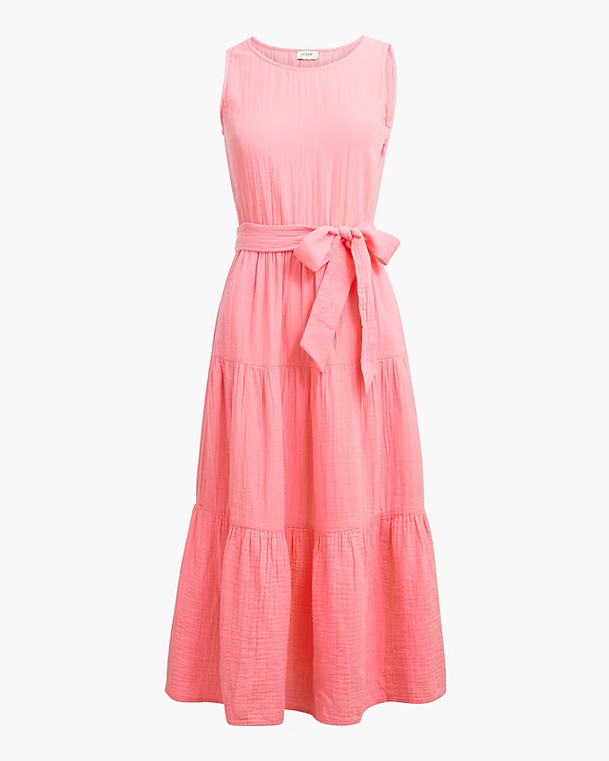 Belted gauze midi dress | J.Crew Factory