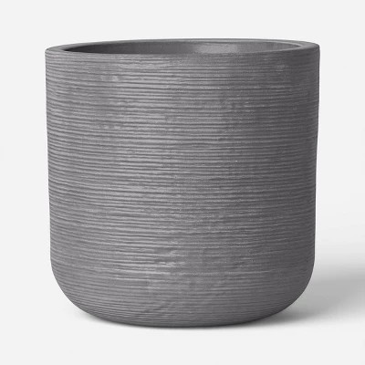 Fluted Outdoor Planter Gray 12" - Threshold\u2122 | Target