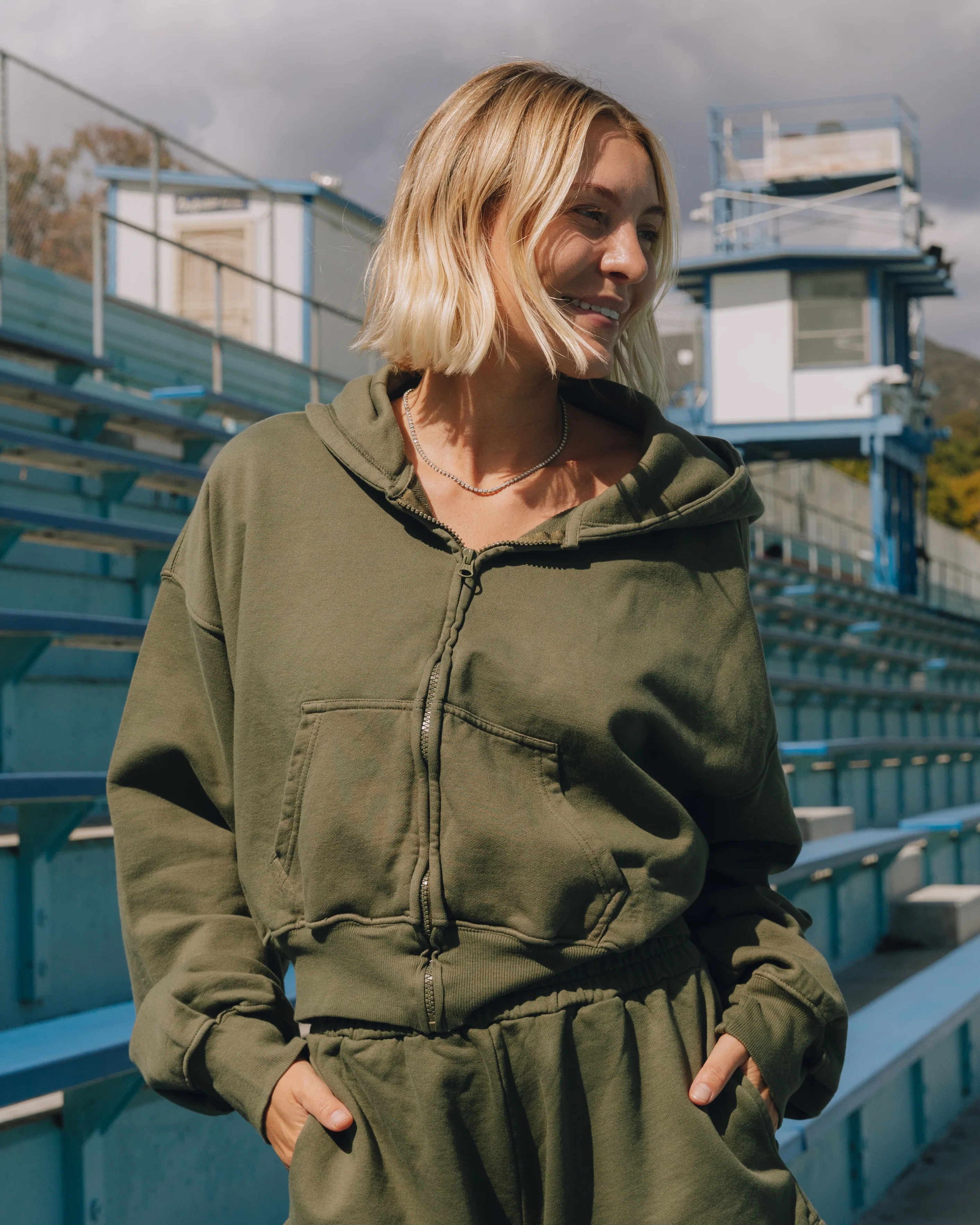 Cropped Zip Hoodie - Lodge | Daily Drills