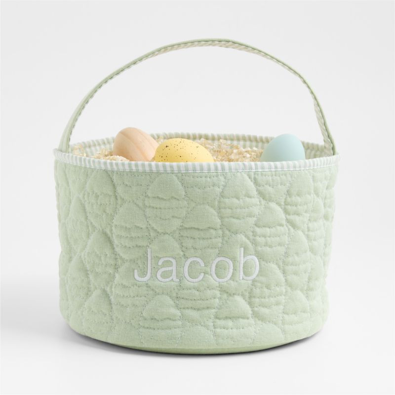 Quilted Seafoam Green Egg Kids Easter Basket + Reviews | Crate & Kids | Crate & Barrel