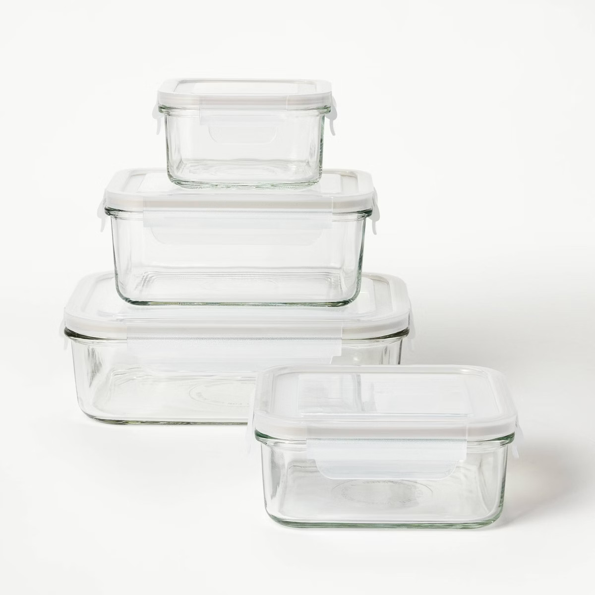 8pc (Set of 4) Glass Food Storage Container Set Clear - Figmint™: Freezer, Dishwasher & Microwa... | Target