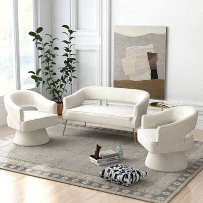 Chynna 3 - Piece Velvet Living Room Set | Wayfair North America