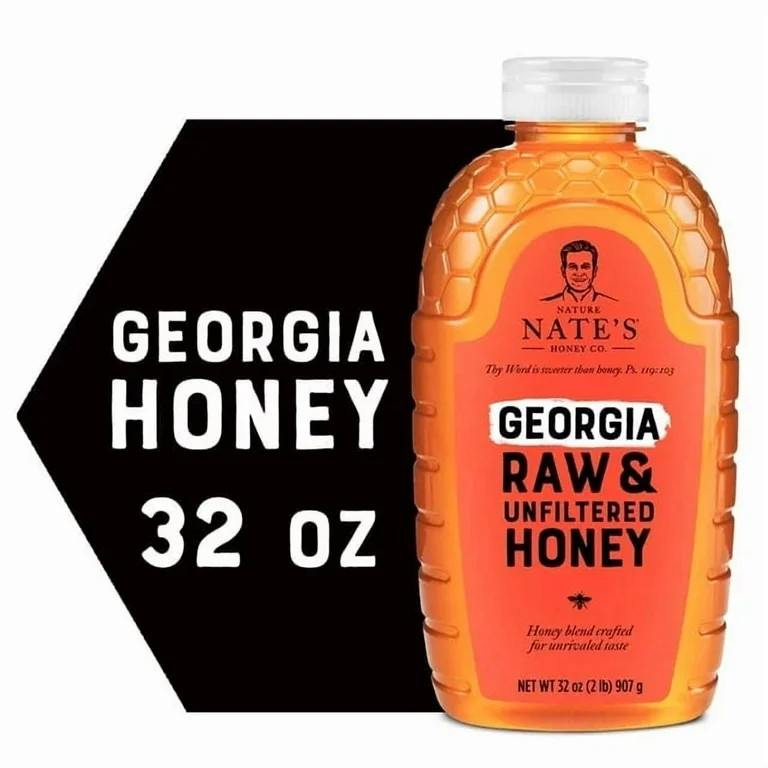 Nature Nate's Georgia Honey: 100% Pure, Raw and Unfiltered Honey - 32 fl oz Gluten-Free Honey | Walmart (US)